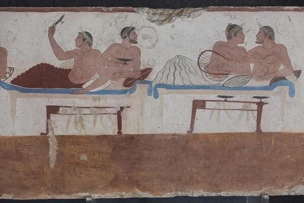 Painted Tomb of the Diver detail, National Archaeological Museum, Paestum, UNESCO