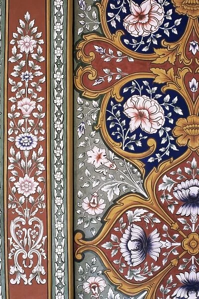 Detail of a painted wall in the grand entrance hall