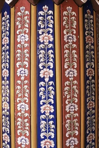 Detail of a painted wall in the grand entrance hall