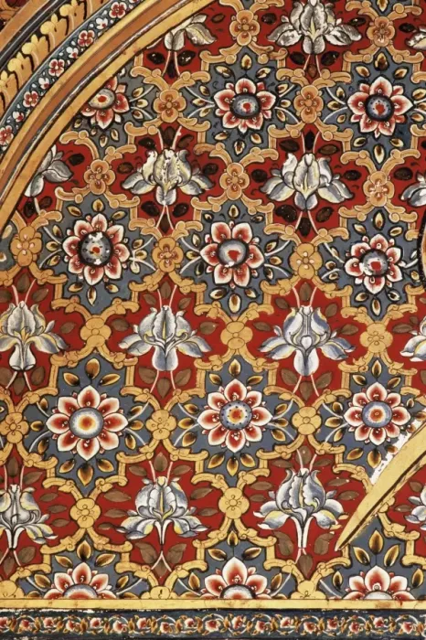 Framed Print : Detail of a painted wall in the public reception area Framed Print : Detail of a painted wall in the public reception area