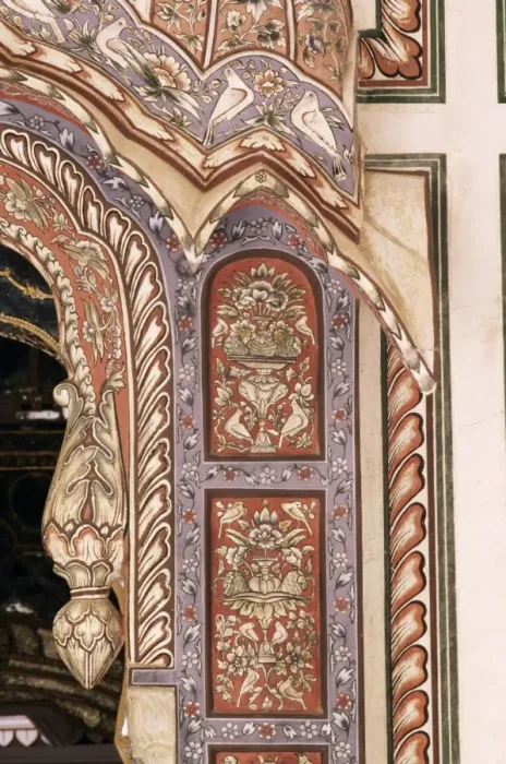 Framed Print : Detail of a painted wall in the public reception area Framed Print : Detail of a painted wall in the public reception area