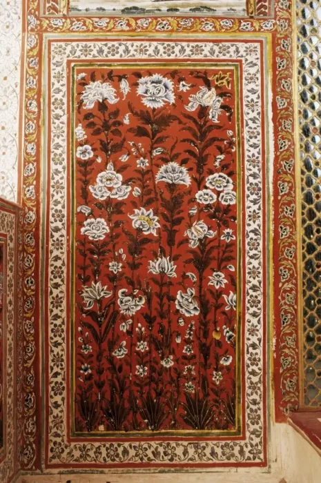 Framed Print : Detail of a painted wall in the Sheesh Mahal Framed Print : Detail of a painted wall in the Sheesh Mahal