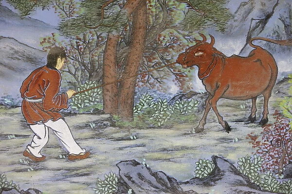 Painting of catching the Ox, from the ten Ox Herding Pictures of Zen Buddhism