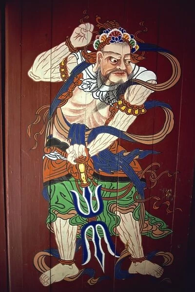 Painting on a door of a temple at Haein-Sa