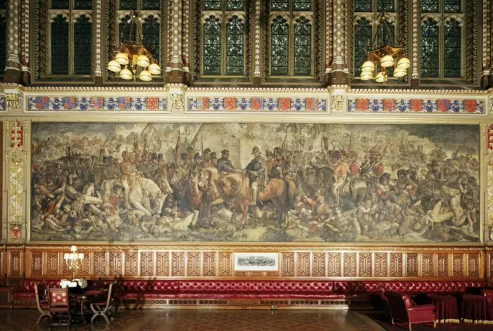 Framed Print : Painting of the meeting of the Duke of Welalington and Blucher, Royal Gallery Framed Print : Painting of the meeting of the Duke of Welalington and Blucher, Royal Gallery