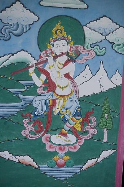 Painting in Trongsa Dzong, Trongsa, Bhutan, Asia