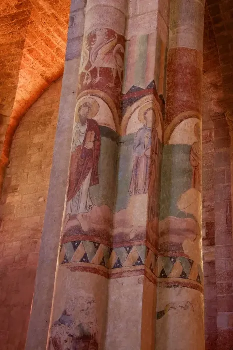 Framed Print : Paintings on nave and columns, St. Julian Basilica (St Framed Print : Paintings on nave and columns, St. Julian Basilica (St