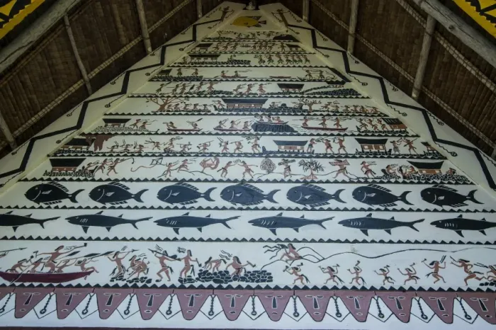 Framed Print : Detail of paintings on the Oldest Bai of Palau, a house for the village chiefs, Island of Babeldoab, Palau, Central Pacific, Pacific Framed Print : Detail of paintings on the Oldest Bai of Palau, a house for the village chiefs, Island of Babeldoab, Palau, Central Pacific, Pacific