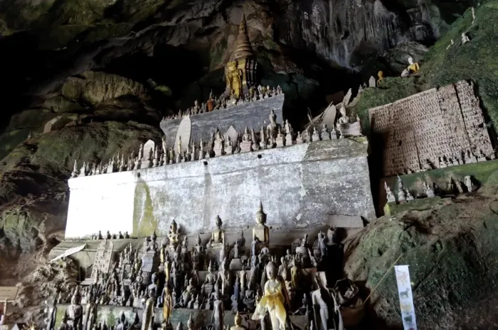 Framed Print : The Pak Ou caves, a well known Buddhist site and place of pilgrimage, 25km from Luang Prabang Framed Print : The Pak Ou caves, a well known Buddhist site and place of pilgrimage, 25km from Luang Prabang