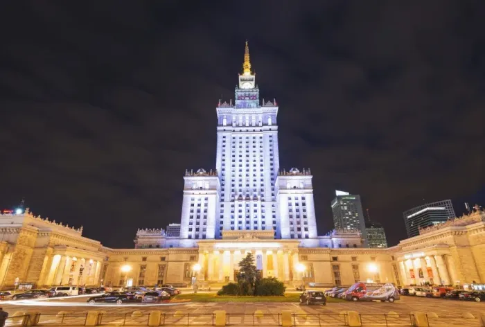 Framed Print : Palace of Culture and Science at night, Warsaw, Poland, Europe Framed Print : Palace of Culture and Science at night, Warsaw, Poland, Europe