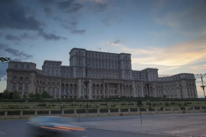 Framed Print : Palace of Parliament at dusk, Bucharest, Romania, Europe Framed Print : Palace of Parliament at dusk, Bucharest, Romania, Europe