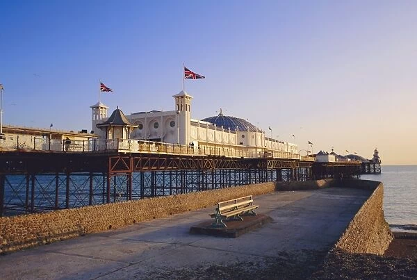 Palace Pier in evening light, Brighton, Sussex, England