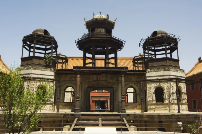 Framed Print : The Palace of Prolonging Happiness built in 1420 and destroyed by fire in 1845 located inside Zijin Cheng The Forbidden City Palace Museum, UNESCO World Heritage Site, Beijing