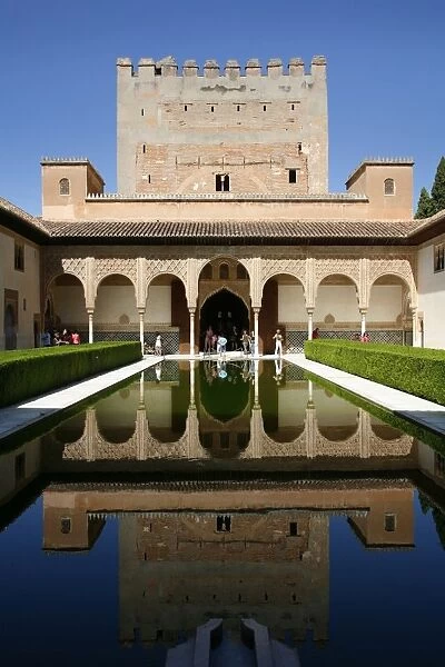 Palacio de Comares, one of the three palaces that forms the Palacio Nazaries, Alhambra, UNESCO World Heritage Site, Granada, Andalucia, Spain, Europe
