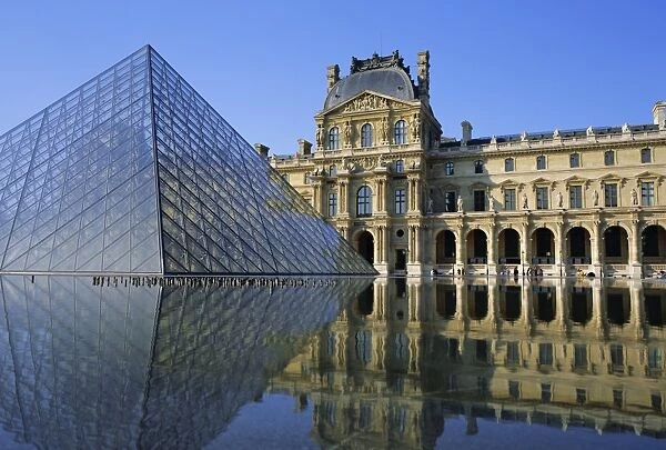 Palais du Louvre and pyramid, Paris, France, Europe