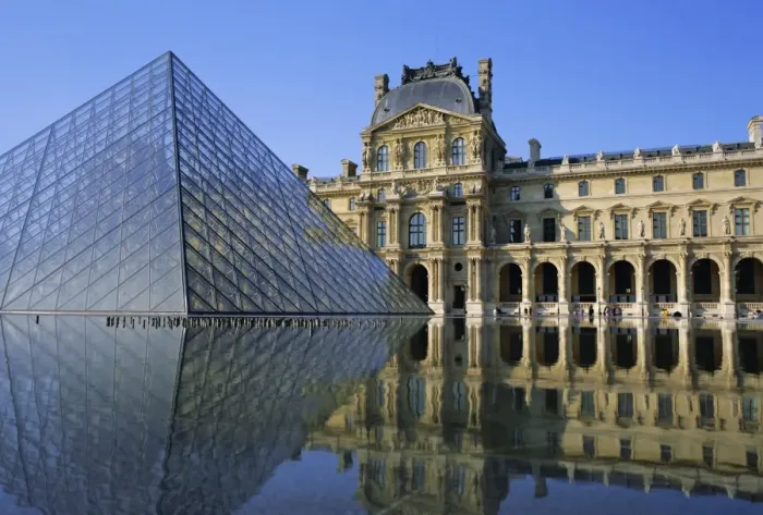 Framed Print : Palais du Louvre and pyramid, Paris, France, Europe Framed Print : Palais du Louvre and pyramid, Paris, France, Europe