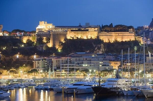 Palais du Prince and harbour in the Port of Monaco, Principality of Monaco