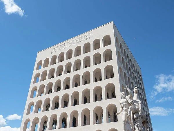 Palazzo della Civilta (Square Colosseum), Mussolini architecture, EUR District, Rome, Lazio, Italy, Europe