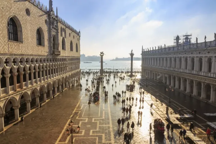 Framed Print : Palazzo Ducale (Doges Palace) and Piazzetta San Marco, elevated view in winter, Venice Framed Print : Palazzo Ducale (Doges Palace) and Piazzetta San Marco, elevated view in winter, Venice