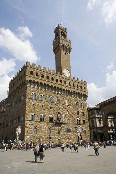 Palazzo Vecchio on the Piazza della Signoria, UNESCO World Heritage Site, Florence (Firenze), Tuscany, Italy, Europe
