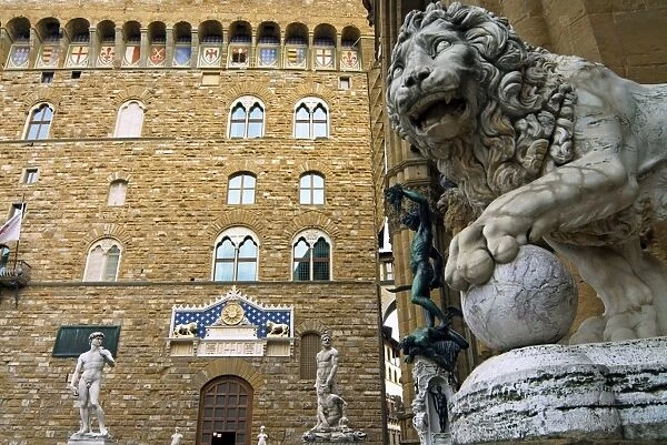 Palazzo Vecchio, Piazza della Signoria, Florence, Tuscany, Italy, Europe, Europe