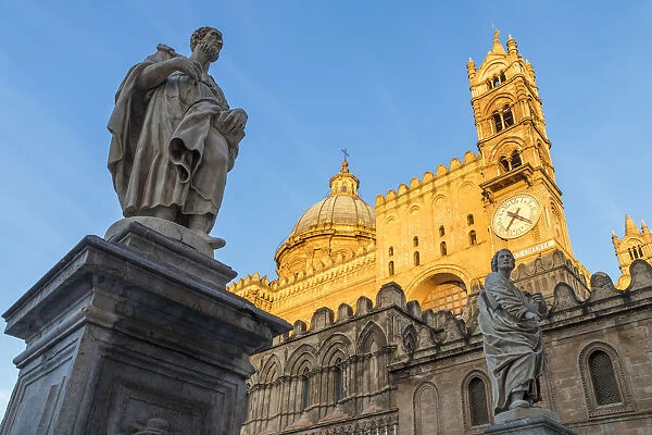 The Palermo Cathedral (UNESCO World Heritage Site) at first sunlight, Palermo, Sicily