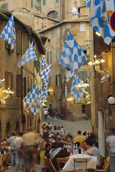 Palio banquet for members of the Onda (Wave) contrada