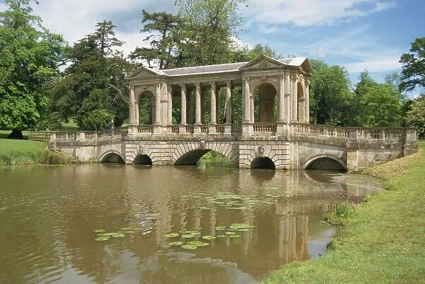 Palladian Bridge, Stowe, Buckinghamshire, England, United Kingdom, Europe