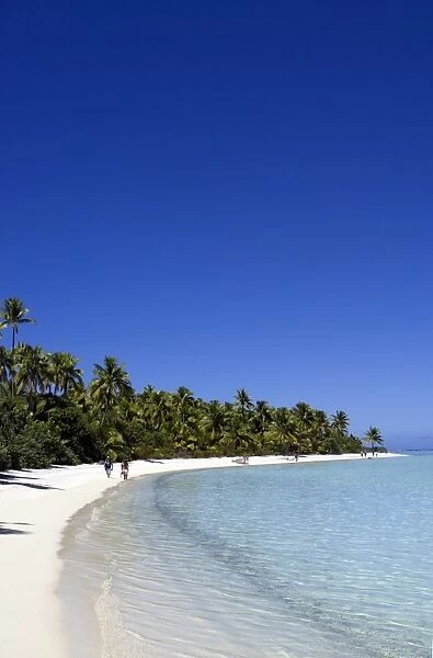 Palm fringed beaches, Cook Islands, South Pacific, Pacific