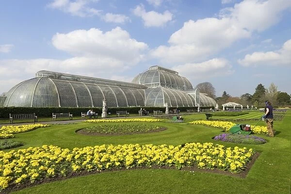 Palm House in spring, Royal Botanic Gardens, Kew, UNESCO World Heritage Site, London, England, United Kingdom, Europe