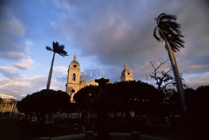 Framed Print : Palm trees in main plaza and Grenada Cathedral Framed Print : Palm trees in main plaza and Grenada Cathedral