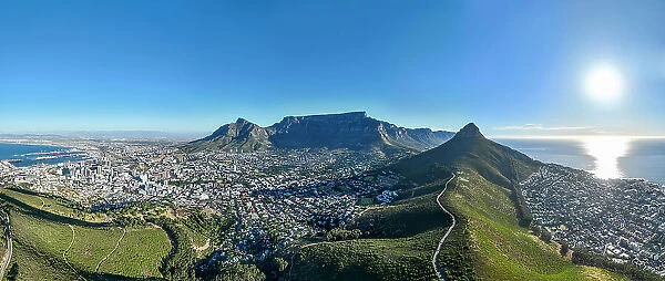 Panorama of The Twelve Apostles and Camps Bay, Cape Town, South Africa, Africa