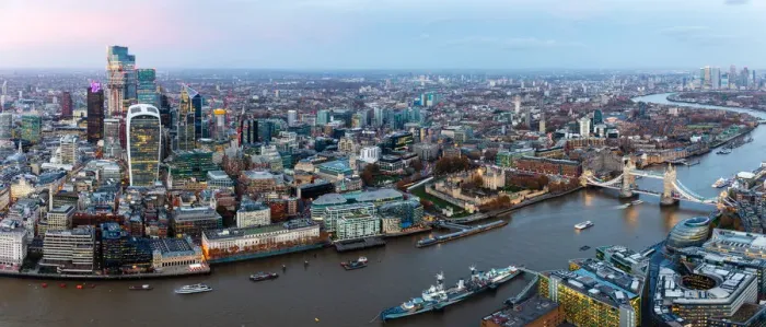 Framed Print : Panorama of City of London skyline and River Thames from above, including Tower Bridge Framed Print : Panorama of City of London skyline and River Thames from above, including Tower Bridge