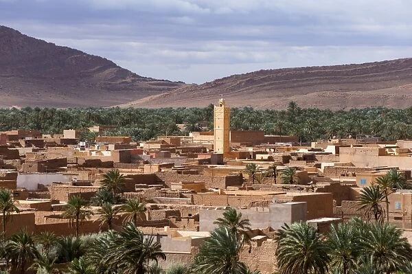 Panorama of Figuig, province of Figuig, Oriental Region, Morocco, Norht Africa, Africa