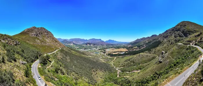 Framed Print : Panorama of Franschhoek, wine area, Western Cape Province, South Africa, Africa Framed Print : Panorama of Franschhoek, wine area, Western Cape Province, South Africa, Africa