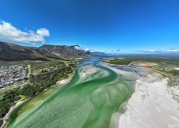 Panorama of the Klein River Lagoon, Hermanus, Western Cape Province, South Africa, Africa