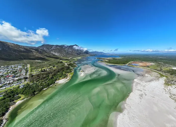 Framed Print : Panorama of the Klein River Lagoon, Hermanus, Western Cape Province, South Africa, Africa