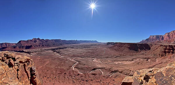 Panorama of Marble Canyon viewed from Johnson Point below the Vermilion Cliffs, Glen Canyon Recreation Area, Arizona, United States of America, North America
