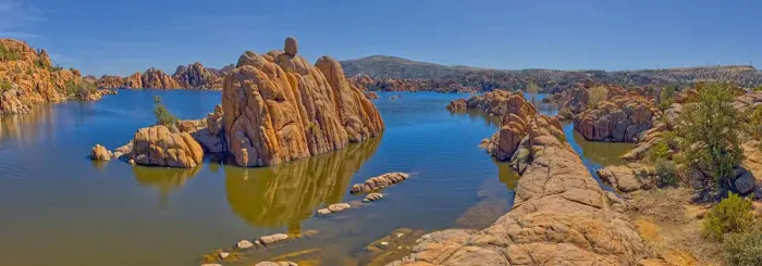 Framed Print : Panorama of Rock islands in Watson Lake viewed from the North Shore Trail, Prescott Framed Print : Panorama of Rock islands in Watson Lake viewed from the North Shore Trail, Prescott
