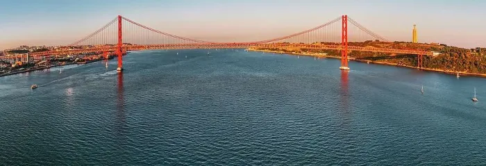 Framed Print : Panoramic aerial view of the 25 April Bridge over the Tagus River, Lisbon, Portugal, Europe Framed Print : Panoramic aerial view of the 25 April Bridge over the Tagus River, Lisbon, Portugal, Europe