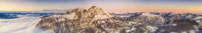 Framed Print : Panoramic aerial view of Grigne group during a foggy sunrise, Lake Como, Lecco province Framed Print : Panoramic aerial view of Grigne group during a foggy sunrise, Lake Como, Lecco province
