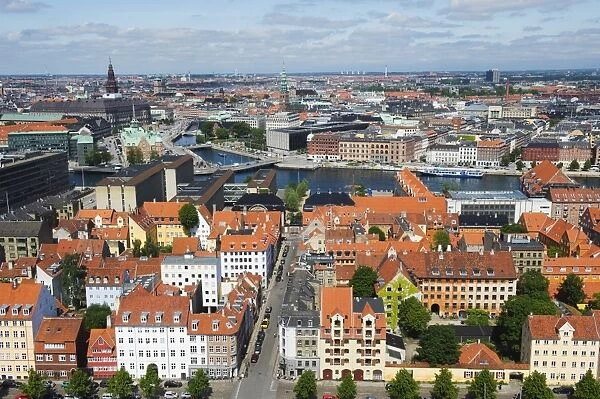 Panoramic city view, Copenhagen, Denmark, Scandinavia, Europe