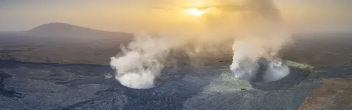 Framed Print : Panoramic of Erta Ale volcano at sunset, Danakil Depression, Afar Region, Ethiopia Framed Print : Panoramic of Erta Ale volcano at sunset, Danakil Depression, Afar Region, Ethiopia