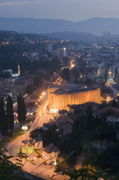 Framed Print : Panoramic night view of the city, Sarajevo, Bosnia, Bosnia-Herzegovina, Europe Framed Print : Panoramic night view of the city, Sarajevo, Bosnia, Bosnia-Herzegovina, Europe