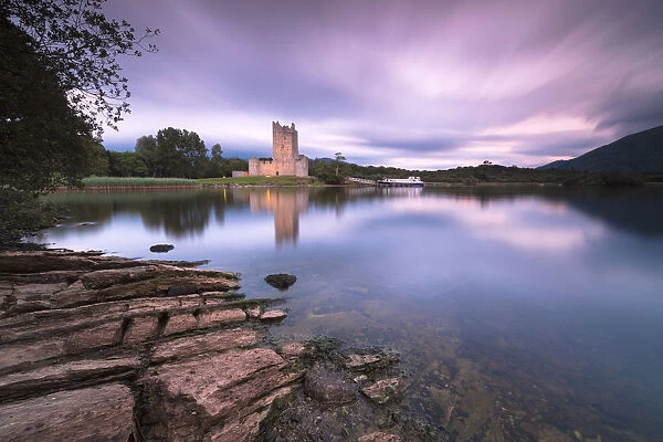 Panoramic of Ross Castle, Killarney National Park, County Kerry, Munster, Republic of Ireland