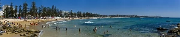 Panoramic of Surf Lifesaving contest, Manly Beach, Sydney, New South Wales, Australia, Pacific