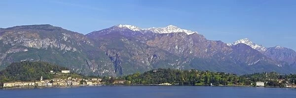 Panoramic view of Bellagio, Lake Como in spring sunshine, Lombardy, Italian Lakes, Italy, Europe