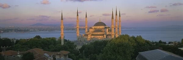 Panoramic view of the Blue Mosque (Sultan Ahmet Mosque)