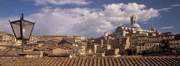 Panoramic view of city with Duomo at right
