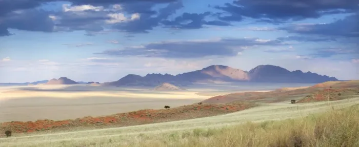Framed Print : Panoramic view at dusk over the magnificent landscape of the Namib Rand game reserve, Namib Naukluft Park, Namibia, Africa Framed Print : Panoramic view at dusk over the magnificent landscape of the Namib Rand game reserve, Namib Naukluft Park, Namibia, Africa